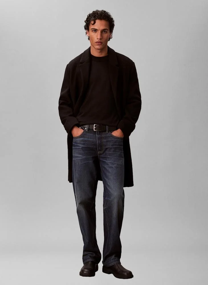 Calvin Klein Jeans Black Relaxed Cotton Monogram Jumper for Men | Best Price UAE