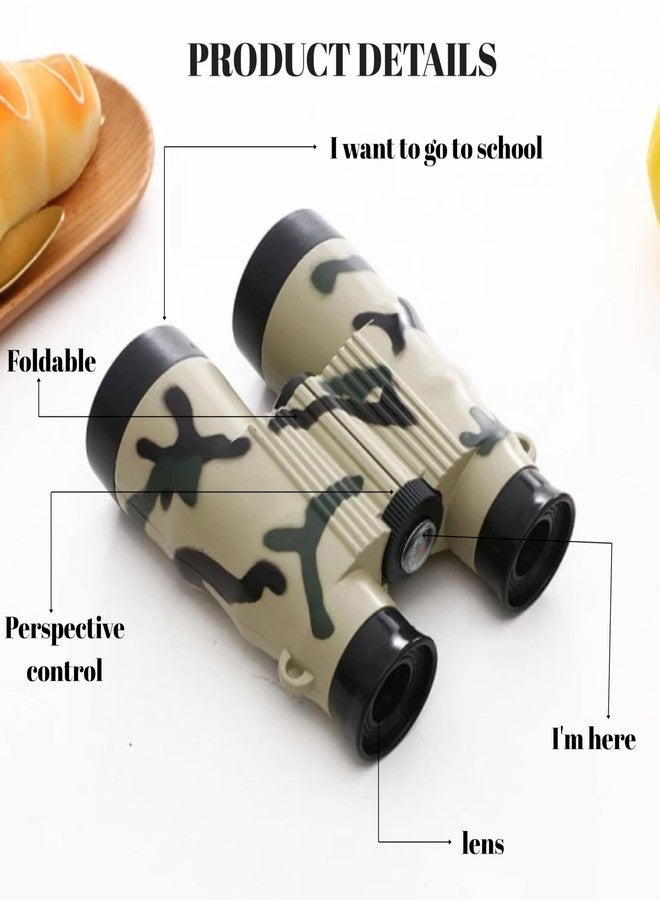 MALLEXO Army Style Binocular Toy for Kids | with Compass & Neck String Bird Watching Shockproof, Lightweight Indoor Outdoor Telescope Toys for Boys and Girls Birthday Gift Educational Learning Item - Image 5