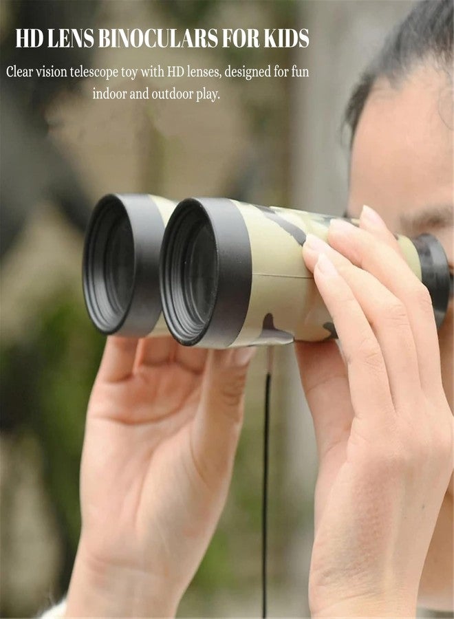 MALLEXO Army Style Binocular Toy for Kids | with Compass & Neck String Bird Watching Shockproof, Lightweight Indoor Outdoor Telescope Toys for Boys and Girls Birthday Gift Educational Learning Item - Image 2