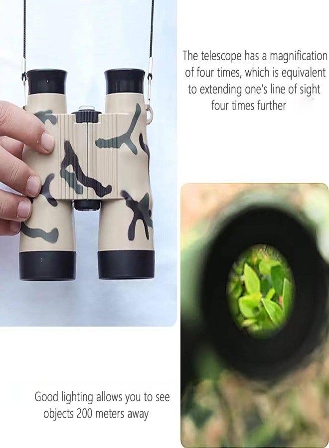 MALLEXO Army Style Binocular Toy for Kids | with Compass & Neck String Bird Watching Shockproof, Lightweight Indoor Outdoor Telescope Toys for Boys and Girls Birthday Gift Educational Learning Item - Image 3