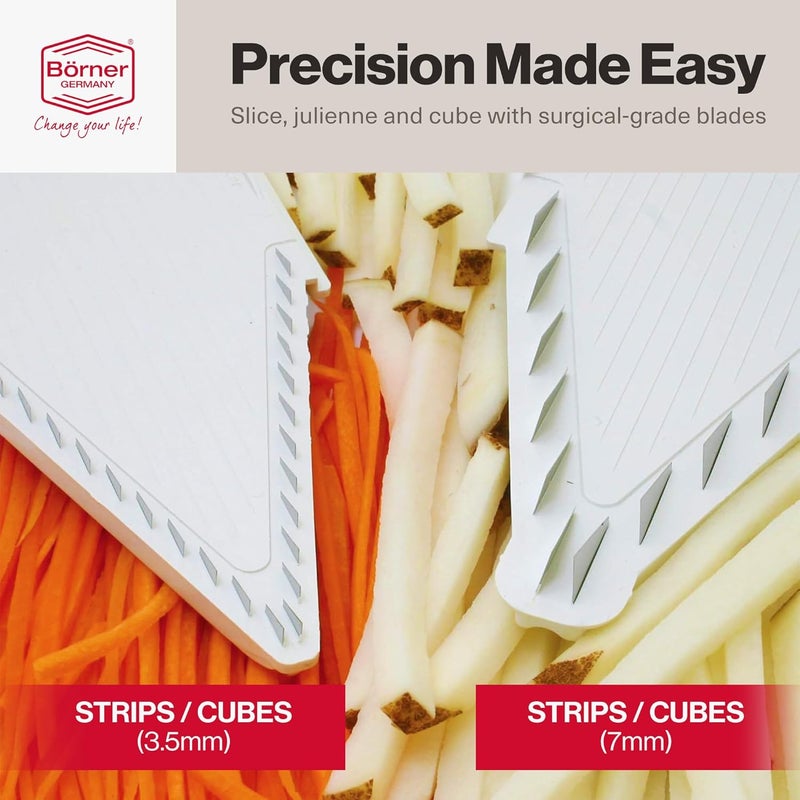 Swissmar سويسمار بورنر V-سلايسر بلس ماندولين V5000 - قاطع خضروات متعدد الاستخدامات مع شفرات قابلة للتبديل - Image 5