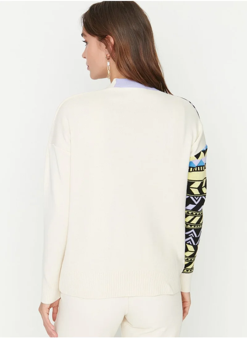 trendyol Jacquard Button Down Cardigan