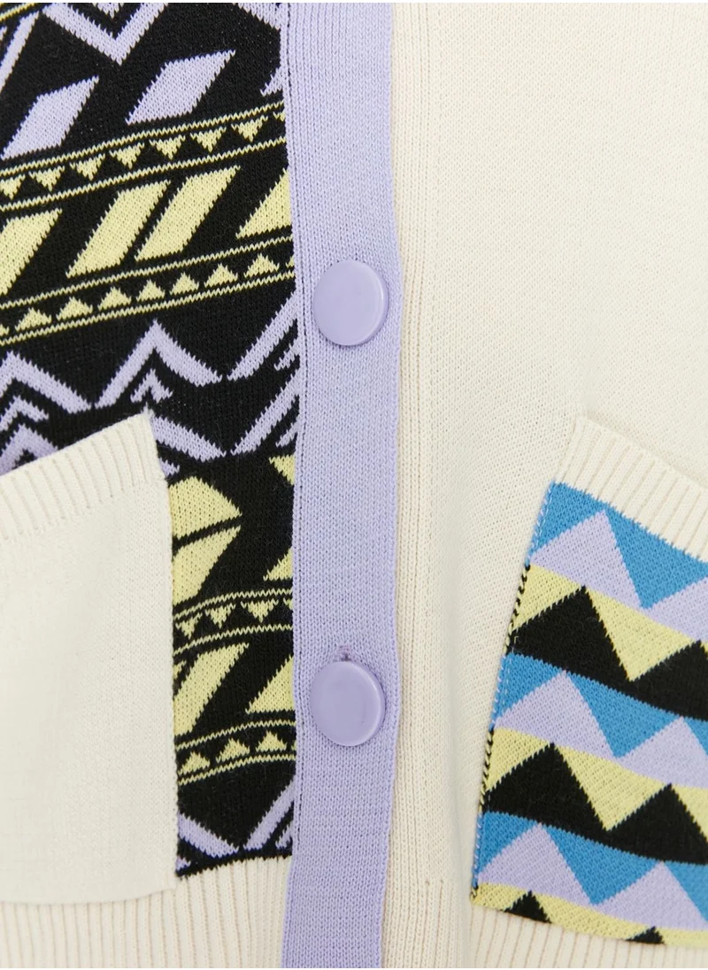 trendyol Jacquard Button Down Cardigan