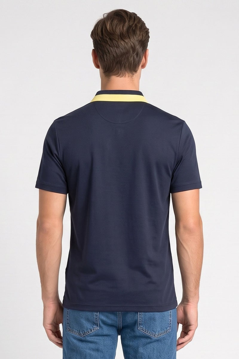Lyle & Scott Men Regular Fit Brand Logo Short Sleeve Polo Shirt, Dark Navy - Image 4
