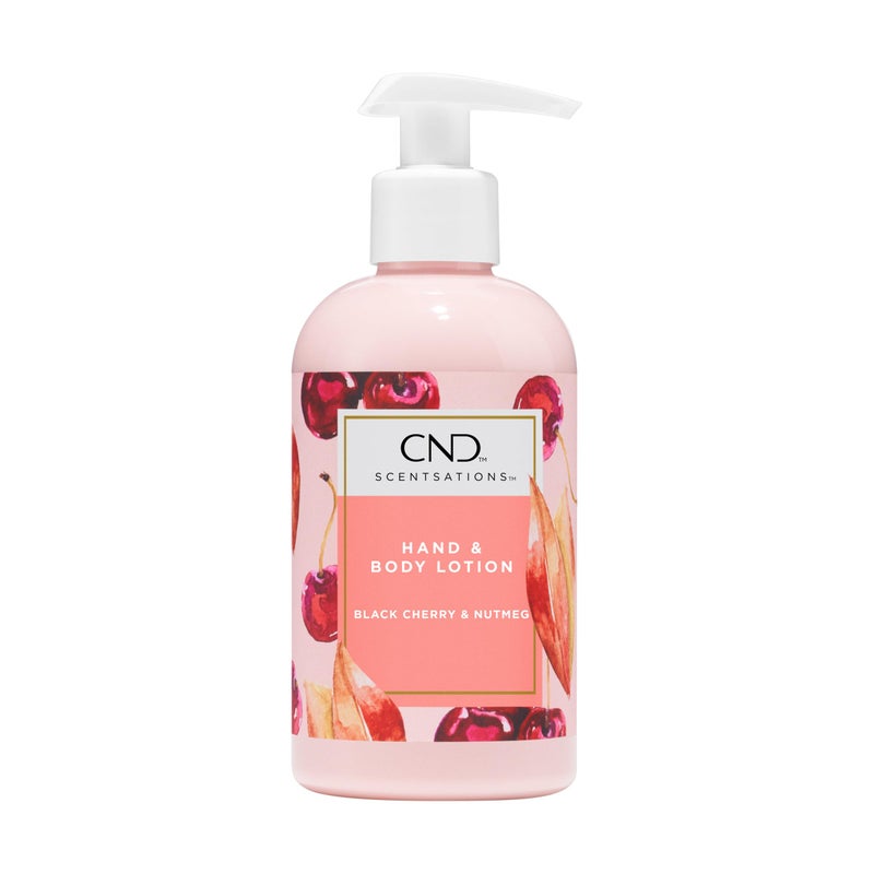 CND Scentsations Hand & Body Lotion, Deep Moisturizing and Hydrating Formula for Dry Damaged Skin, Dermatologically Tested, Black Cherry & Nutmeg, 8.3 fl. oz - Image 1