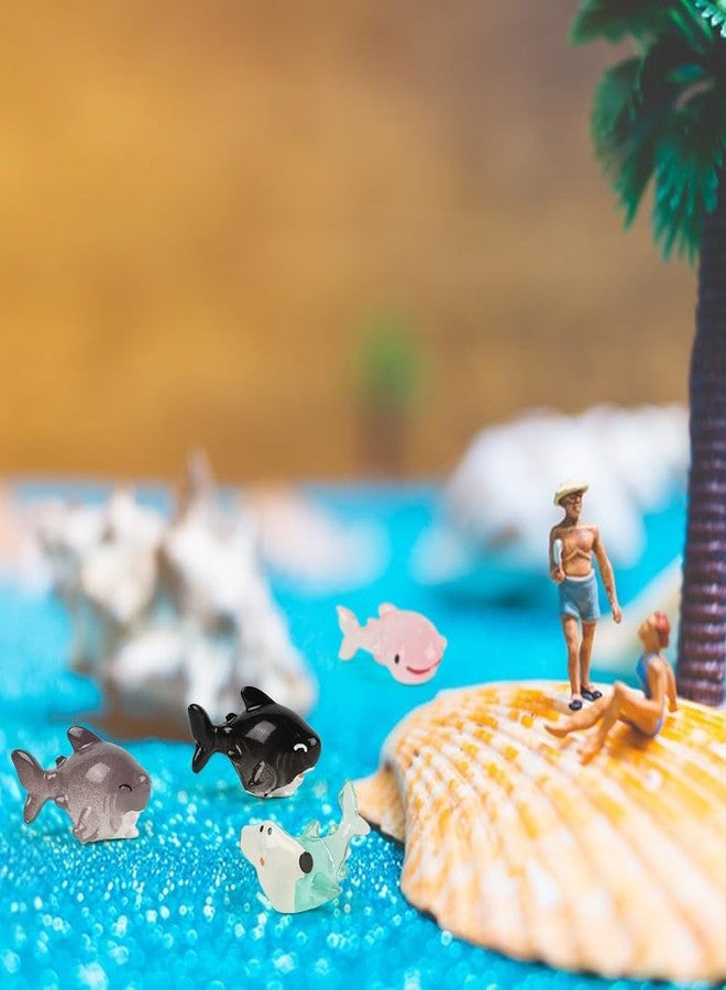 Luckforest Miniature Artificial Shark, 16 Pcs 4 Styles Resin Mini Sharks Ocean Animal Theme for Dollhouse Decor DIY Crafts Micro Landscape Aquarium - Image 2