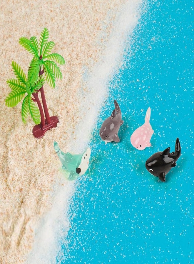 Luckforest Miniature Artificial Shark, 16 Pcs 4 Styles Resin Mini Sharks Ocean Animal Theme for Dollhouse Decor DIY Crafts Micro Landscape Aquarium - Image 4