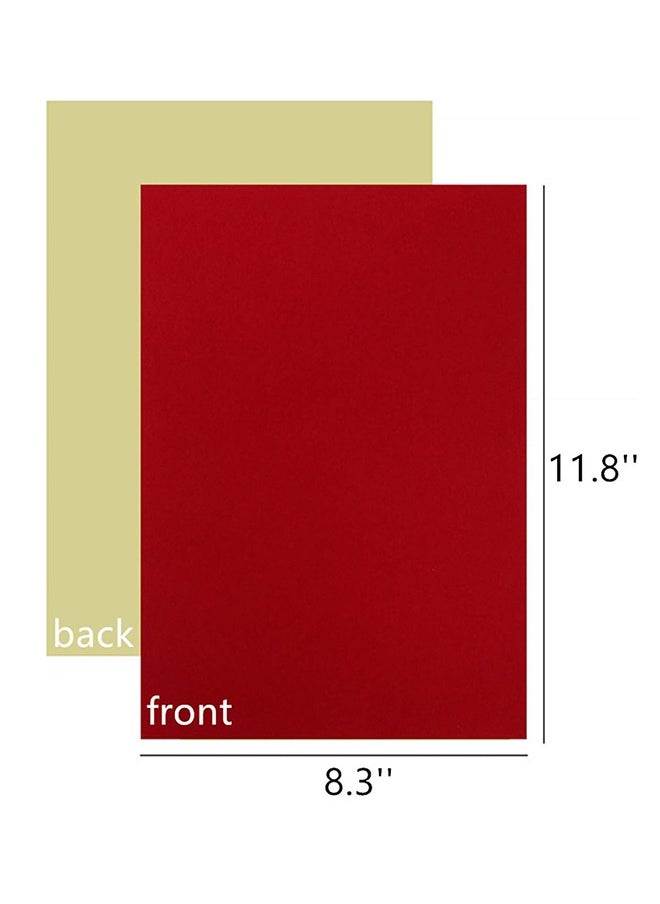 Generic 10PCS Self Adhesive Felt DIY Self Adhesive Fabric for Art & Crafts Peel and Stick Felt for Drawer Jewelry Box Felt Liner A4 Size 8.3 x 11.8 Inch Red  - Image 2