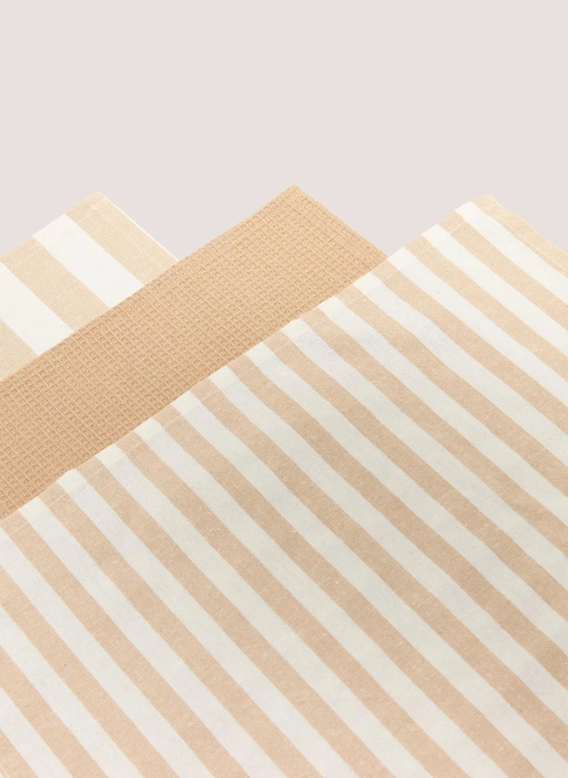 ماتلان 3 Pack Natural Striped Tea Towels