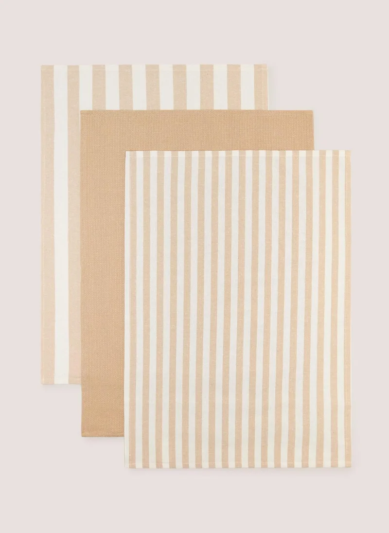 ماتلان 3 Pack Natural Striped Tea Towels
