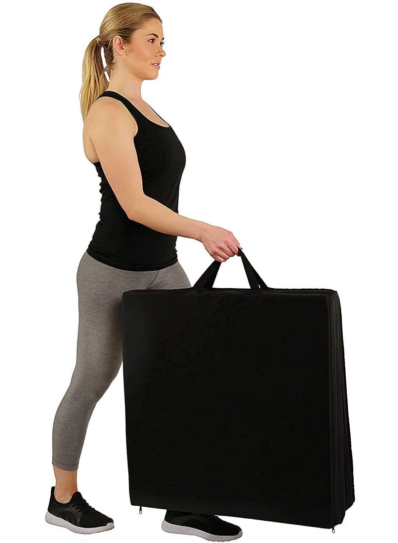 ULTIMAX Tri-Fold Yoga Exercise Mat with Carrying Handles-2" Thick - Image 3