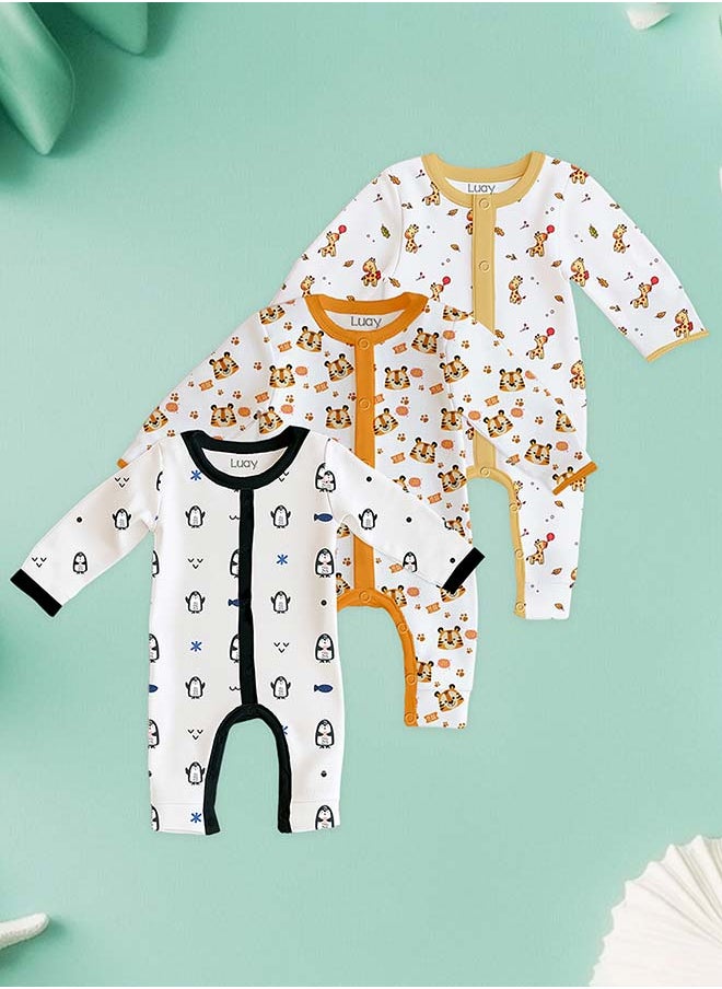 LUAY 100% Cotton Full Sleeves Baby Printed Romper,Sleepsuit for Baby Girls & Boys,_(Pack of 3) - pzsku/ZFAE93A738A7D59D70741Z/45/_/1741000653/ff6572c7-9034-4865-af2a-e94dc42faec4