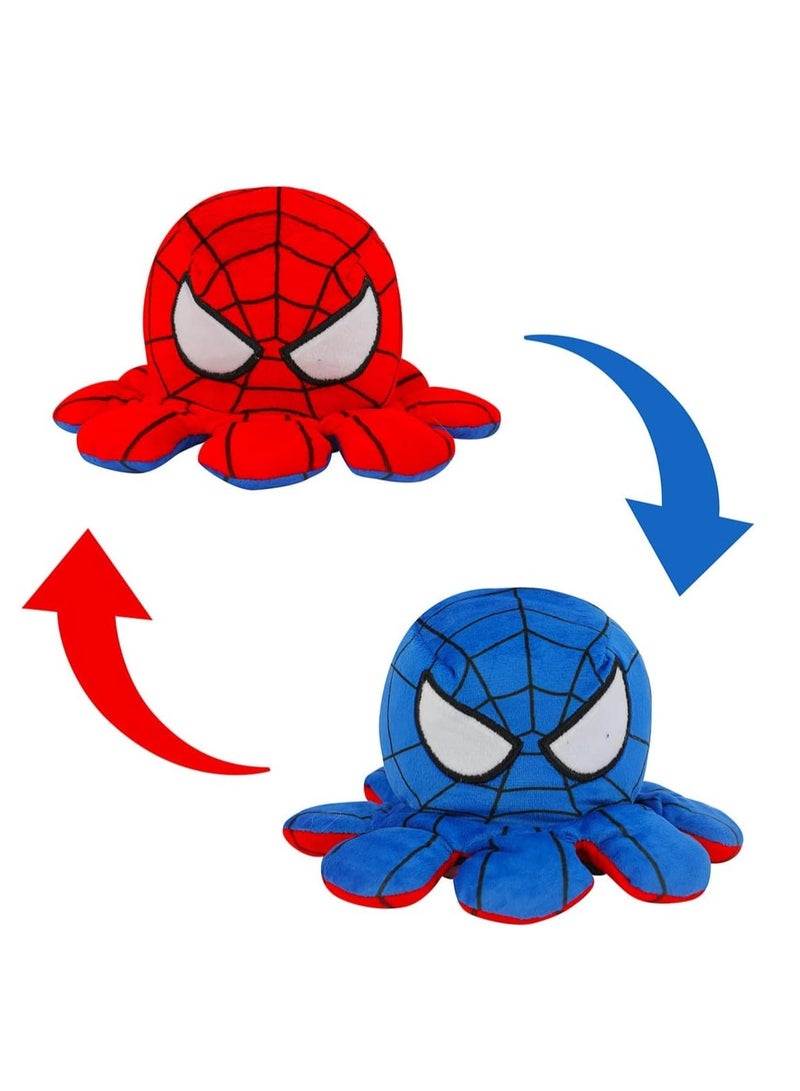 Raxoom Reversible Plushie Octopus Soft Toys, Double-Sided Flip Stuffed Animal Mood Plush Show Your Mood Without Saying a Word, as A Gift for Kids & Adult or for Decoration (Spidey) - Image 1