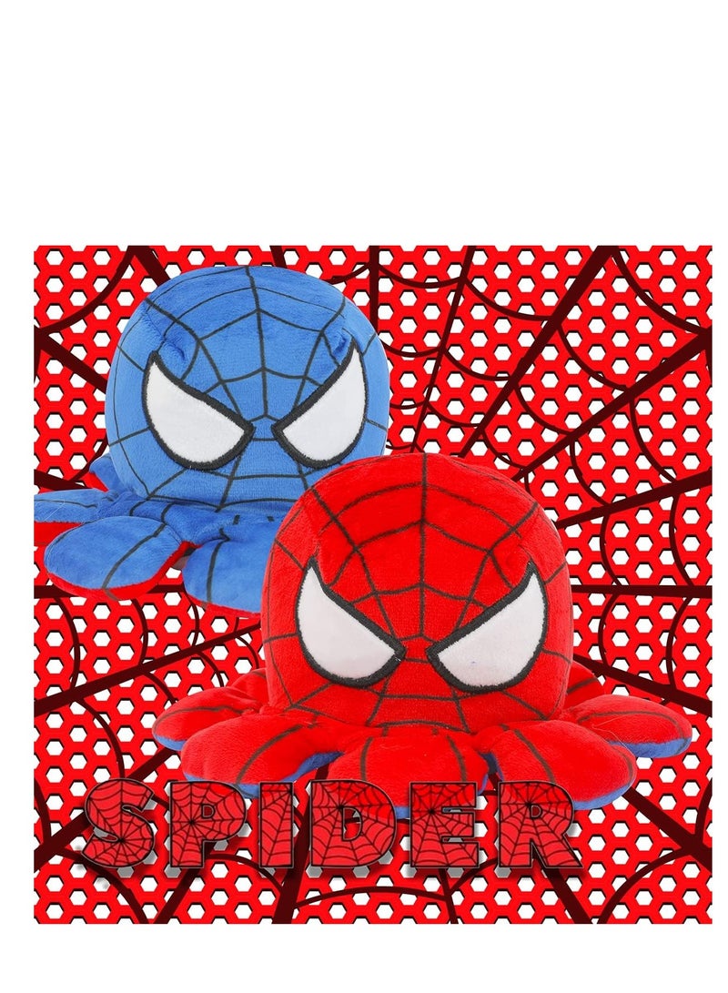 Raxoom Reversible Plushie Octopus Soft Toys, Double-Sided Flip Stuffed Animal Mood Plush Show Your Mood Without Saying a Word, as A Gift for Kids & Adult or for Decoration (Spidey) - Image 3