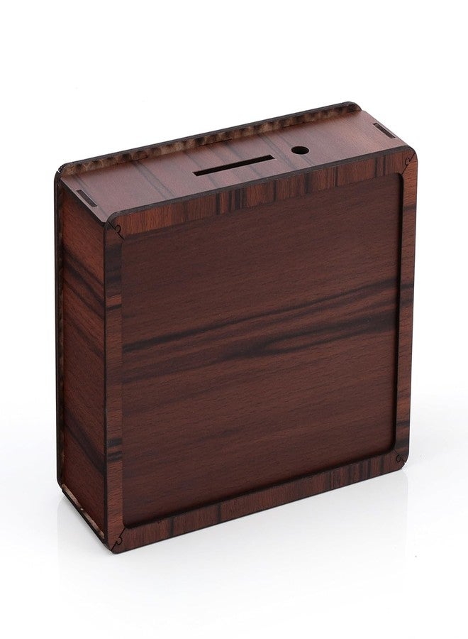 Pilloze Savings Bank Box, Brown Wood Finish, 1,00,000 Goal Tracker, Money Saving Challenge Chart - Image 4
