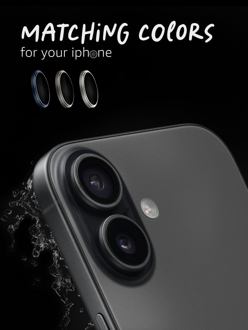 Lensarmor Compatible with iPhone 17 Camera Lens Protector Black (2-Pack) – 9H Tempered Glass, Military-Grade Anti-Scratch, Case-Friendly, Easy Install Frame - Image 3