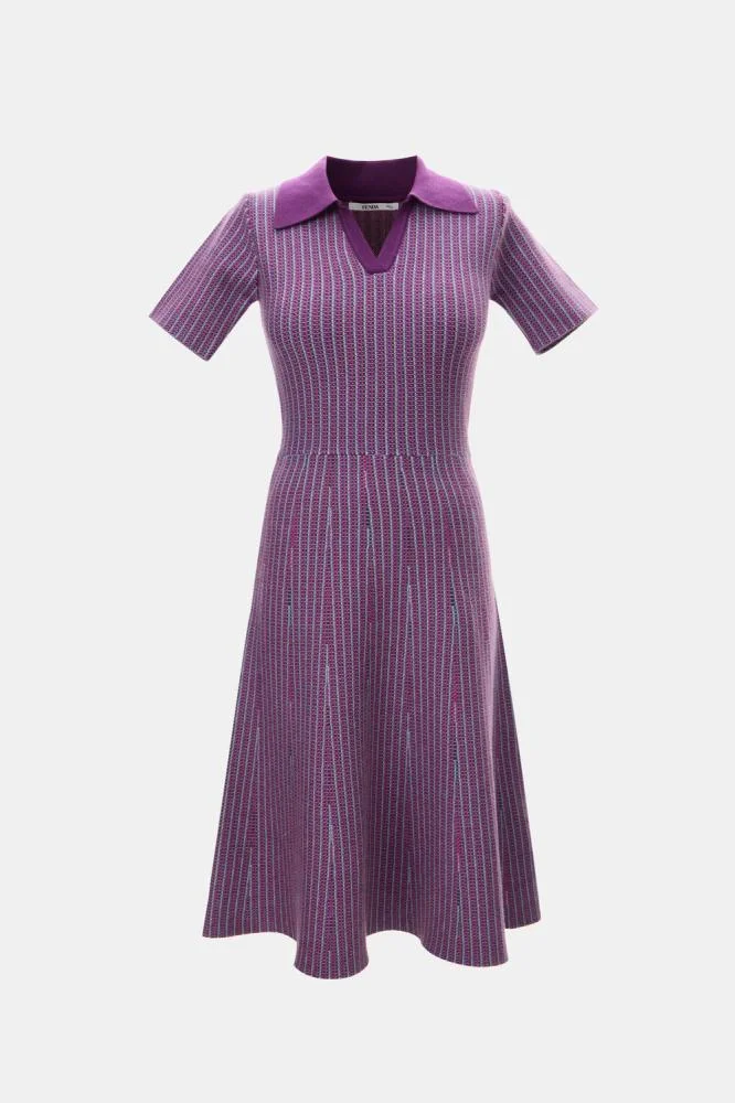 Tenda Knitted Dress with a Square Pattern Multicolor