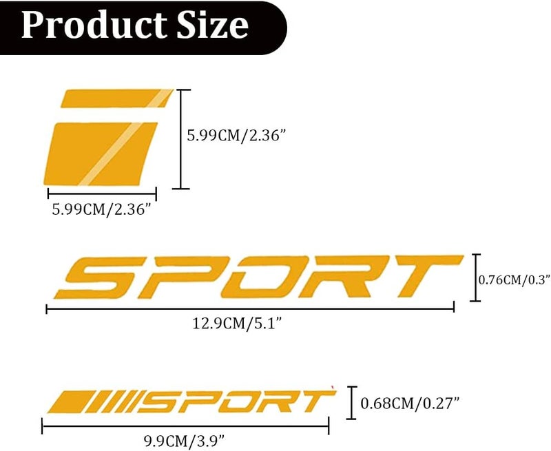 Pincuttee 14pcs Car Decal Stickers,Wheel Rim Decal Sticker,Sport Logo Reflective Stickers,Sport Emblem Car Rear Bumper Sticker,Rear Mirror Decals for All Vehicles(Yellow,14PCS) - Image 2