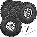 hopsupRC RC 10in Beadlock RC Truck Tires Wheels Tires for 118 124 Trx4m SCX24 RC CrawlerAluminum 10in Beadlock Wheel Rim10in Tires TyresBlack4PCS - Image 2