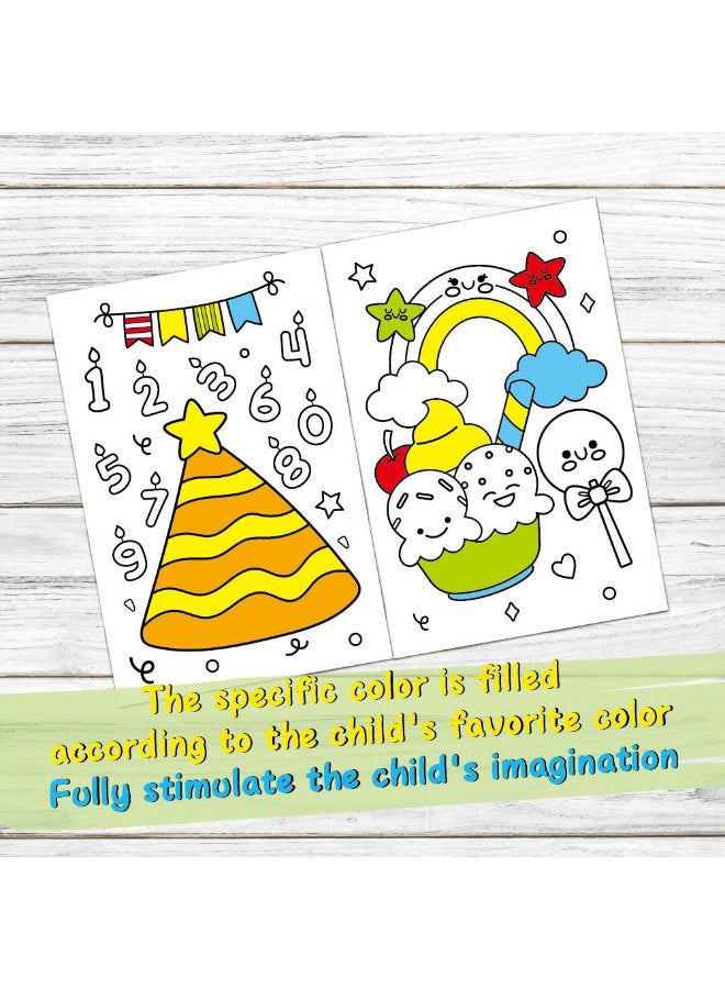 وينر لطيف وعصري: كتب تلوين للكبار والصغار، جريئة وبسيطة، بتصميمات بسيطة وأنيقة، مثالية للاسترخاء، تتميز بأشياء لطيفة كتاب تلوين للأطفال غلاف ورقي (12 ورقة) - Image 2