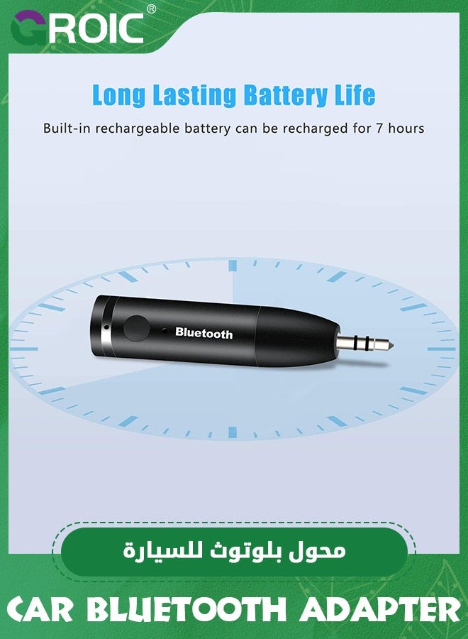 GROIC Black Wireless Bluetooth Aux Adapter, Bluetooth 5.3 Car Adapter, Mini Portable 3.5mm Bluetooth Aux Receiver for Car, Headphones, Home Stereo Music System - Image 5