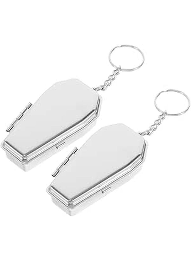 Coffin Shape Portable Metal Ashtray 2 Pack Vintage Gothic Decor For Car Home - Image 1