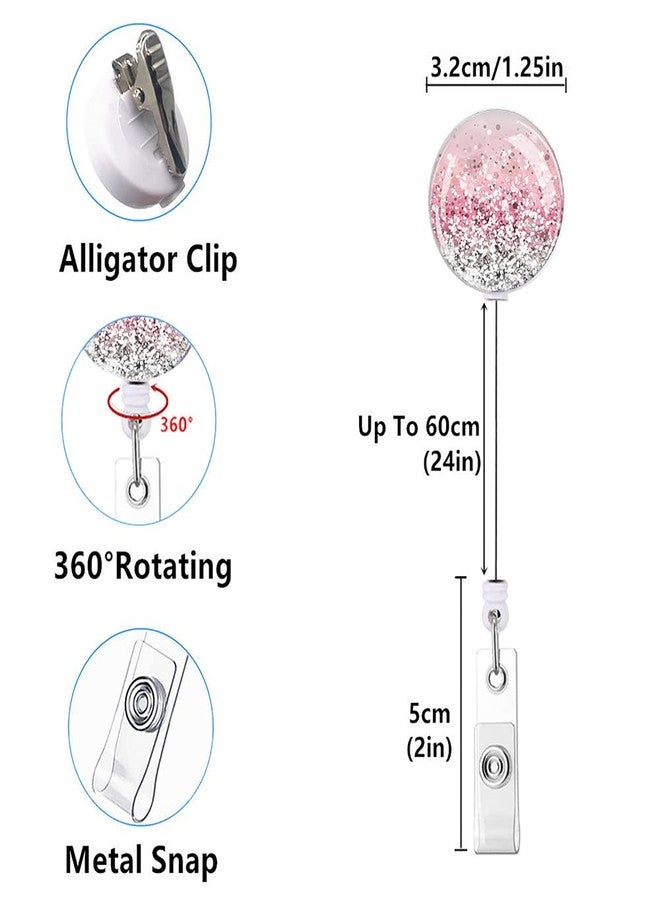 Anffilona Retractable ID Badge Holder Nurse Badge Reels with Clip Name Card Holders for Office Worker Doctor Nurse (Marble 4-1) - Image 3