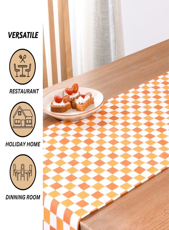 Folkulture Table Runners | Fall Table Runner 72 inches Long | 100% Cotton Table Runner for Fall Decor or Boho Decor | Orange Table Runners for Dining Room | Thanksgiving Decorations for Home - Image 5