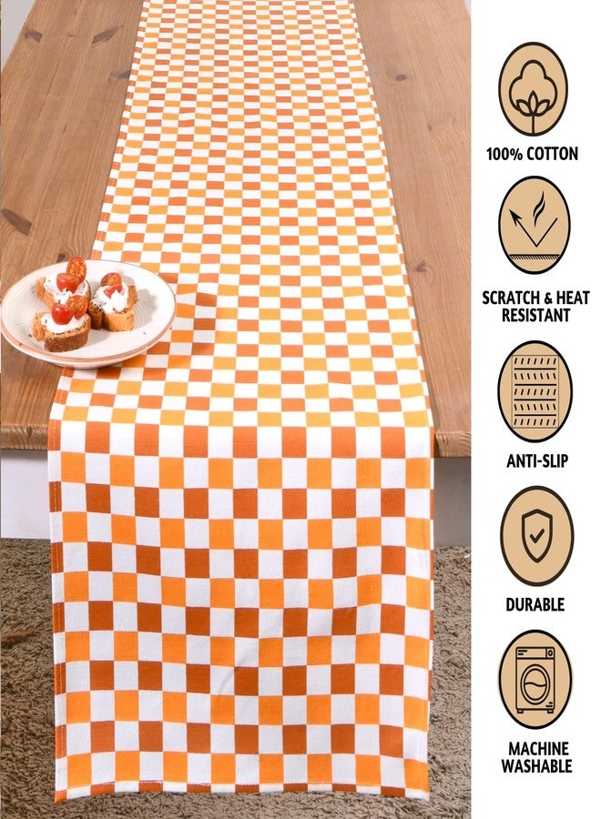 Folkulture Table Runners | Fall Table Runner 72 inches Long | 100% Cotton Table Runner for Fall Decor or Boho Decor | Orange Table Runners for Dining Room | Thanksgiving Decorations for Home - Image 2