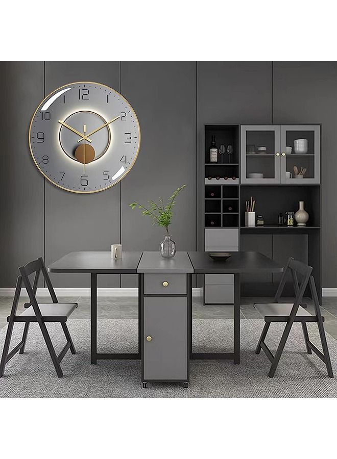 HOMESTAR Wall Clock,3D Curved Glass Large Clock,12-inch Silent Non-Ticking Round Classroom Clock, Battery Operated Easy to Read Decorative Clocks,Stylish Kitchen Clock(Grey) - Image 5