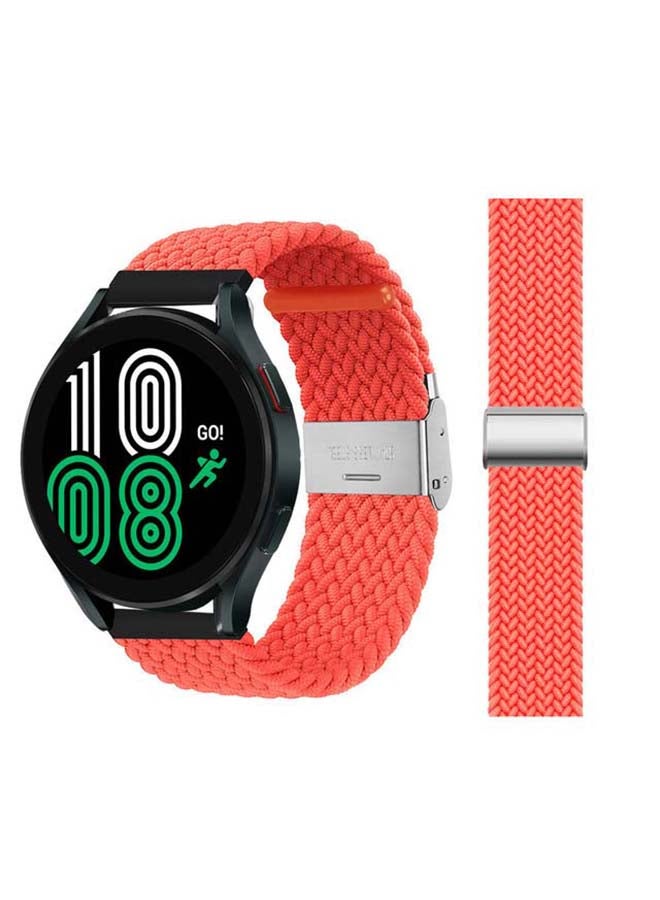 Perfii Adjustable Braided Solo Loop Band for Samsung Galaxy Watch4 40/44mm Orange - Image 1