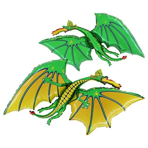 Grabo 36 Inch Green Dragon Shaped Foil Balloon - Air Or Helium - Image 1