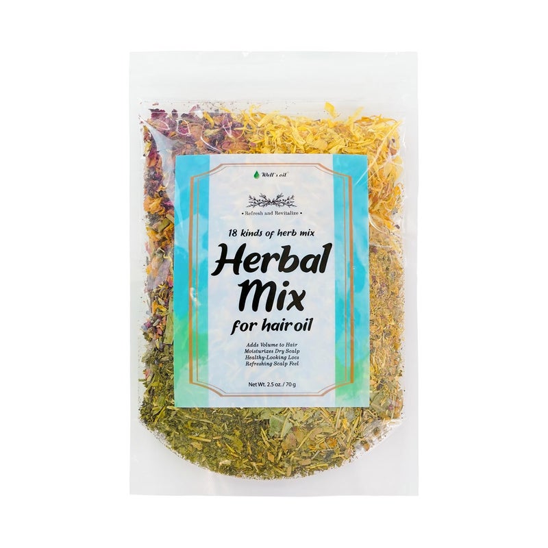 Well's Oil Wellâ€™s Oil Herbal Mix â€“ 18-Herb Blend for Hair Oil Infusion | Scalp Care & Hair Conditioning | 2.5 oz (70 g) - Image 1