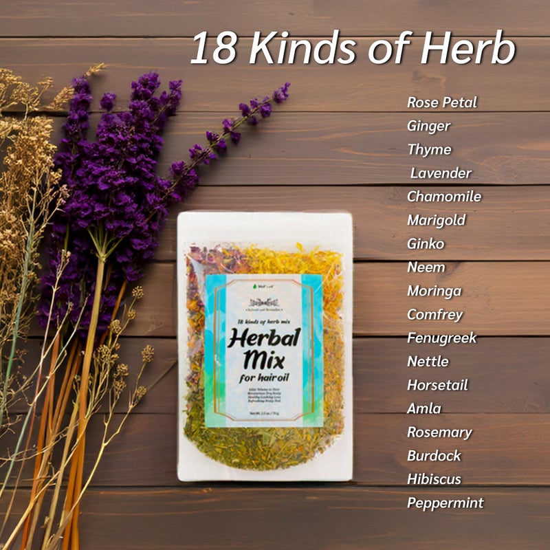 Well's Oil Wellâ€™s Oil Herbal Mix â€“ 18-Herb Blend for Hair Oil Infusion | Scalp Care & Hair Conditioning | 2.5 oz (70 g) - Image 5