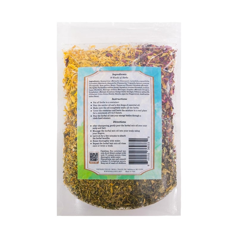 Well's Oil Wellâ€™s Oil Herbal Mix â€“ 18-Herb Blend for Hair Oil Infusion | Scalp Care & Hair Conditioning | 2.5 oz (70 g) - Image 2