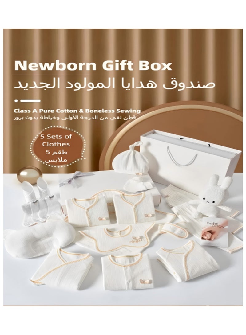 NNEWVANTE 22PCS Premium Newborn Baby Gift Set, Unisex Layette Clothes Set with Rompers, Bodysuits, Socks, Bibs, Hat, Blanket, 100% Cotton Essentials for Boys and Girls, Baby Shower Gifts - Image 2