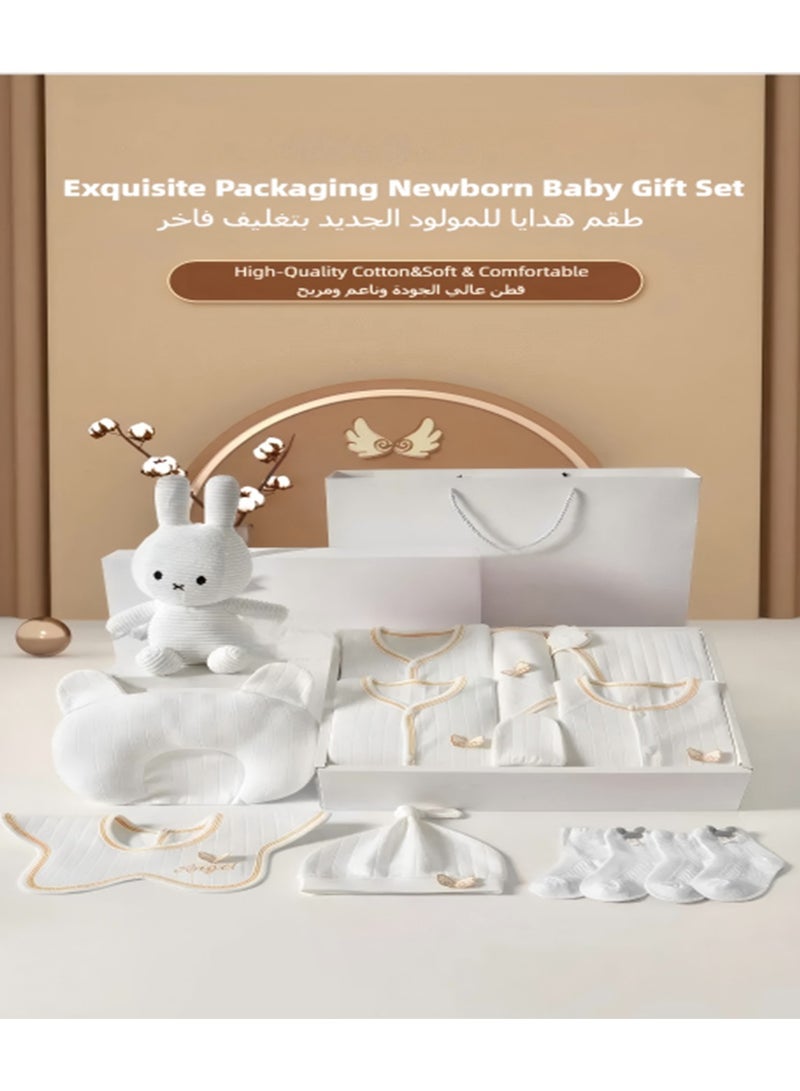 NNEWVANTE 22PCS Premium Newborn Baby Gift Set, Unisex Layette Clothes Set with Rompers, Bodysuits, Socks, Bibs, Hat, Blanket, 100% Cotton Essentials for Boys and Girls, Baby Shower Gifts - Image 3