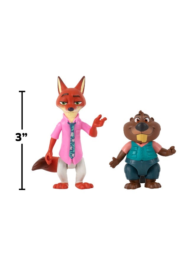 Disney تمثال زوتروبوليس 2 القابل للجمع - حزمة 2 في 1 - نيك وايلد ونيبلز مابليستيك 3 بوصات | مجموعة زوتوبيا 2 للأذيال الغامضة | تمثال شخصية | هدية للأطفال وجامعي التذكارات! - Image 2