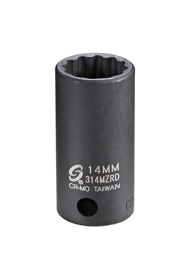 Sunex Tools Sunex 314MZRD 3/8-Inch Drive 14mm 12-Point Semi-Deep Impact Socket - Image 1