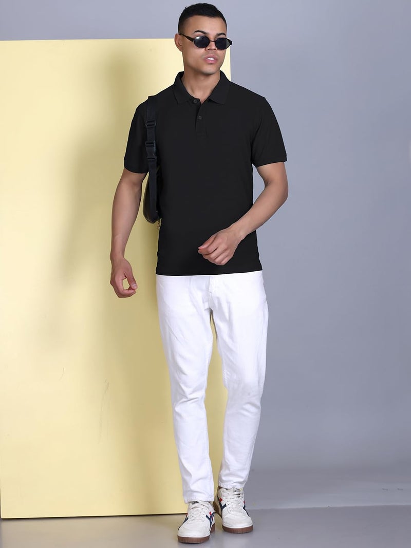 FYLTR Men's Solid Polo | Regular Fit | Casual Polo Shirts for Men | Black | M - Image 5