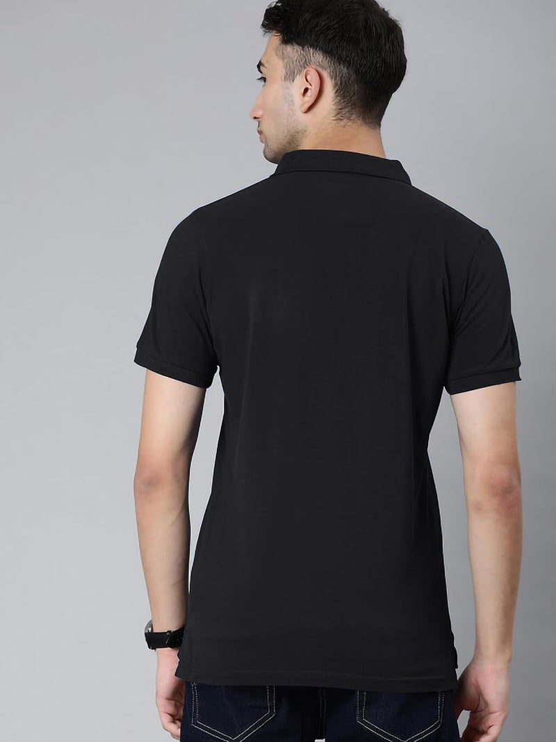 FYLTR Men's Solid Polo | Regular Fit | Casual Polo Shirts for Men | Black | M - Image 4