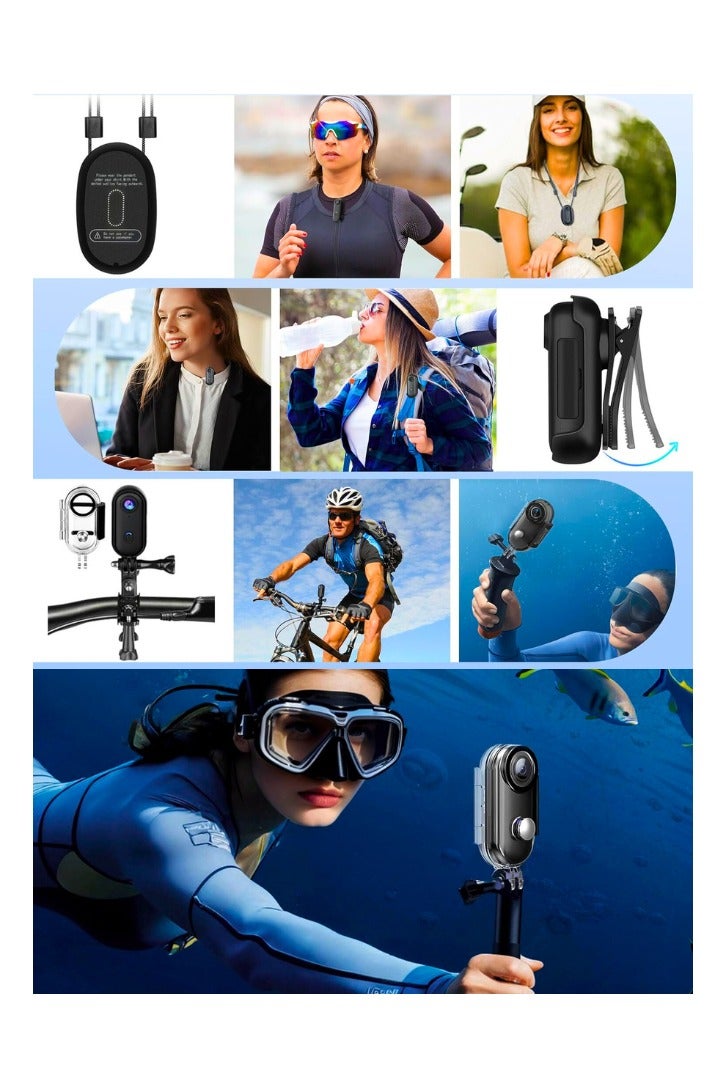 Chase Up 4k Action Camera,Mini Vlogging Camera,Small Body Camera with IPX7 Waterproof,Underwater Camcorder,Hands-Free POV Recording, Helmet Cam for Cycling, Motorcycle(32G Card) - Image 2