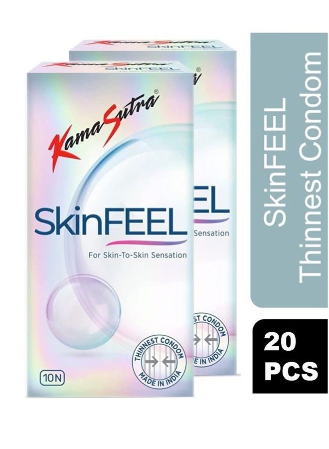 Kamasutra Pack Of 2 Boxes SkinFEEL Thinnest Condom For Men 10N X 2 - Image 2