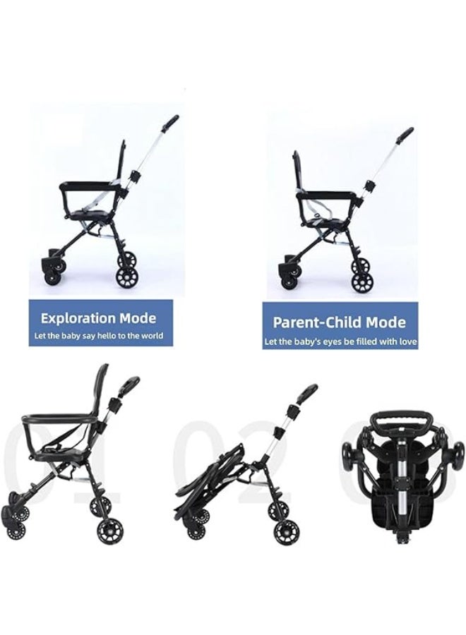 Portable Travel Stroller for Airplane with Mini Umbrella,Lightweight and Compact with 360° Two-Way Rotational Seat grey - Image 2