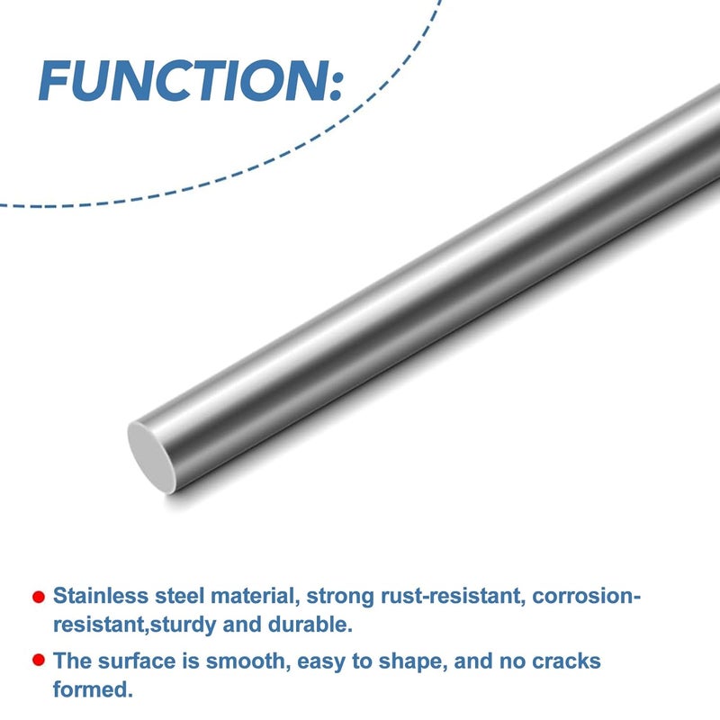 304 Stainless Steel Solid Shaft Round Rod Lathe Bar Stock 4mm x 50cm 2 Piece - Image 5