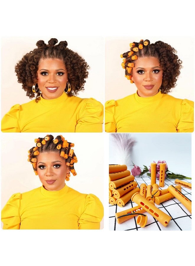 RJMBMUP Perm Rods Large Hair Rollers For Natural Long Short Hair Styling Tool Hair Curlers Dark Orange Color - Image 3