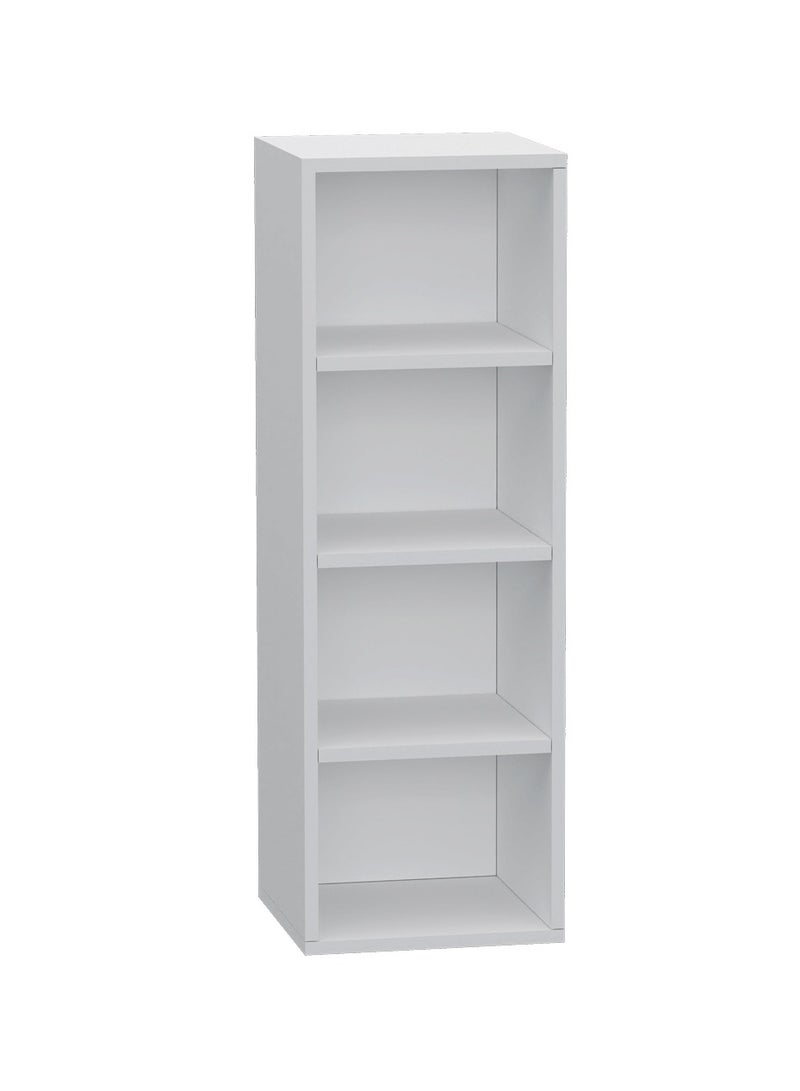 Mahmayi Wooden Storage Display Shelves 4-Tier Freestanding, Box Shelves, Top Shelf for Decoration Ideal for Storing and Displaying your possessions - White - Image 1