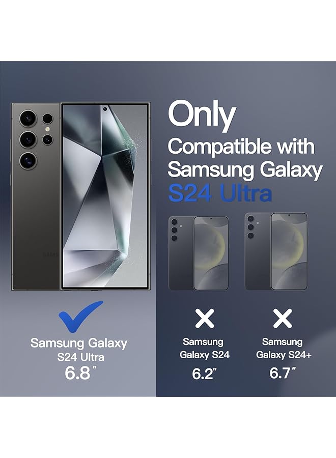 جي تيك جراب مغناطيسي لهاتف Samsung Galaxy S24 Ultra 5G متوافق مع Magsafe، غطاء خلفي شفاف غير لامع مقاوم للصدمات، أسود - Image 2