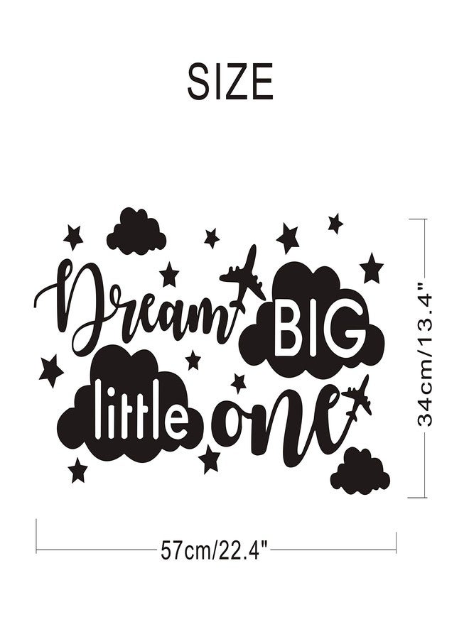 GESTYZ Quote Wall Decal, Dream Big Little One Decal, Baby Room Decor, Quote for Kids, Baby Boy Room DecorPlane Decal, Cloud and Star Decal, Wall Decals Nursery Y40 (Small, White) - Image 4