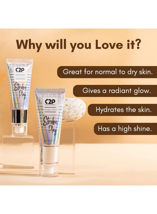 C2P PROFESSIONAL MAKEUP كريم مكياج احترافي C2P ستروب بلاي ستروب؛ مرطب مضيء ومضيء للحصول على مظهر طبيعي لامع؛ وارتفع الذهب ؛ 30 مل - Image 5